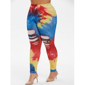 

Plus Size Tie Dye Skinny Leggings, Multi