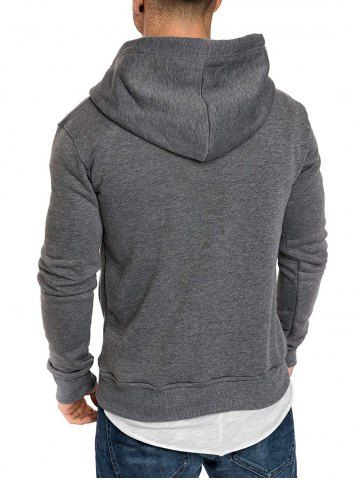 

Raglan Sleeve Front Pocket Fleece Hoodie, Dark gray