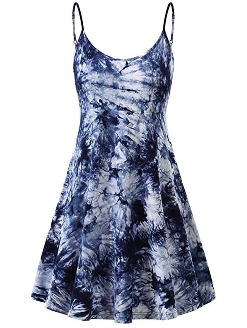 

Tie Dye A Line Mini Cami Dress, Midnight blue