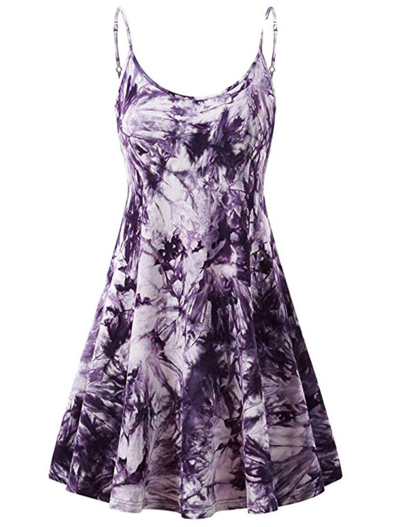 

Tie Dye A Line Mini Cami Dress, Purple iris