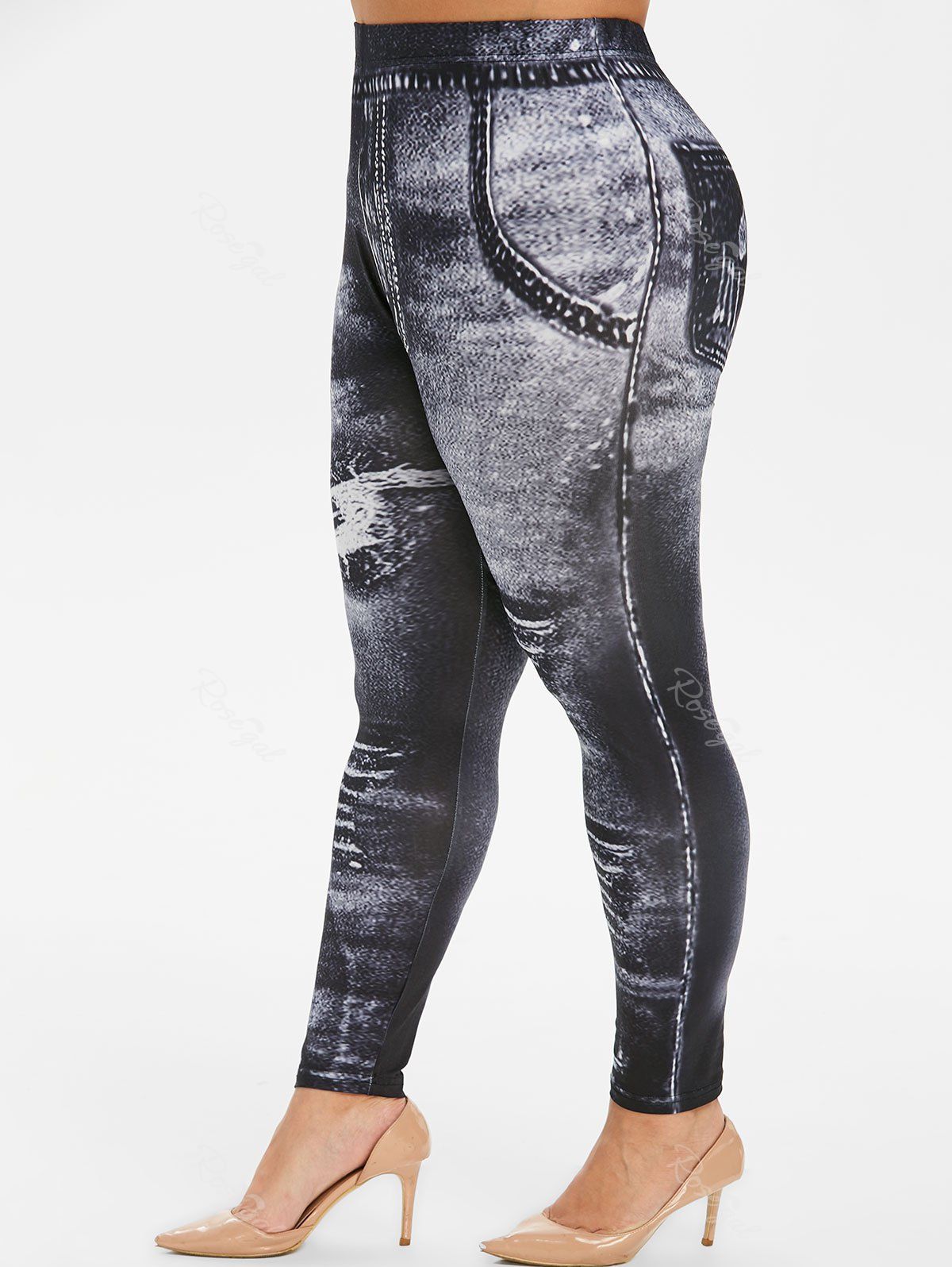 plus size ripped black jeggings