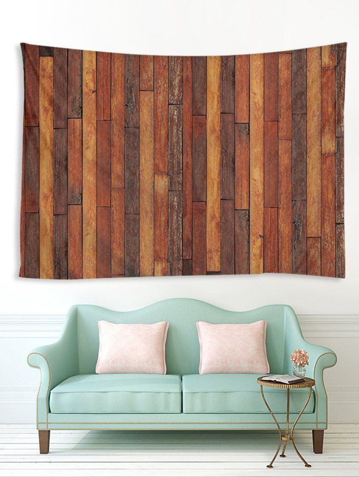 

Vintage Wooden Pattern Printed Tapestry, Multi-a