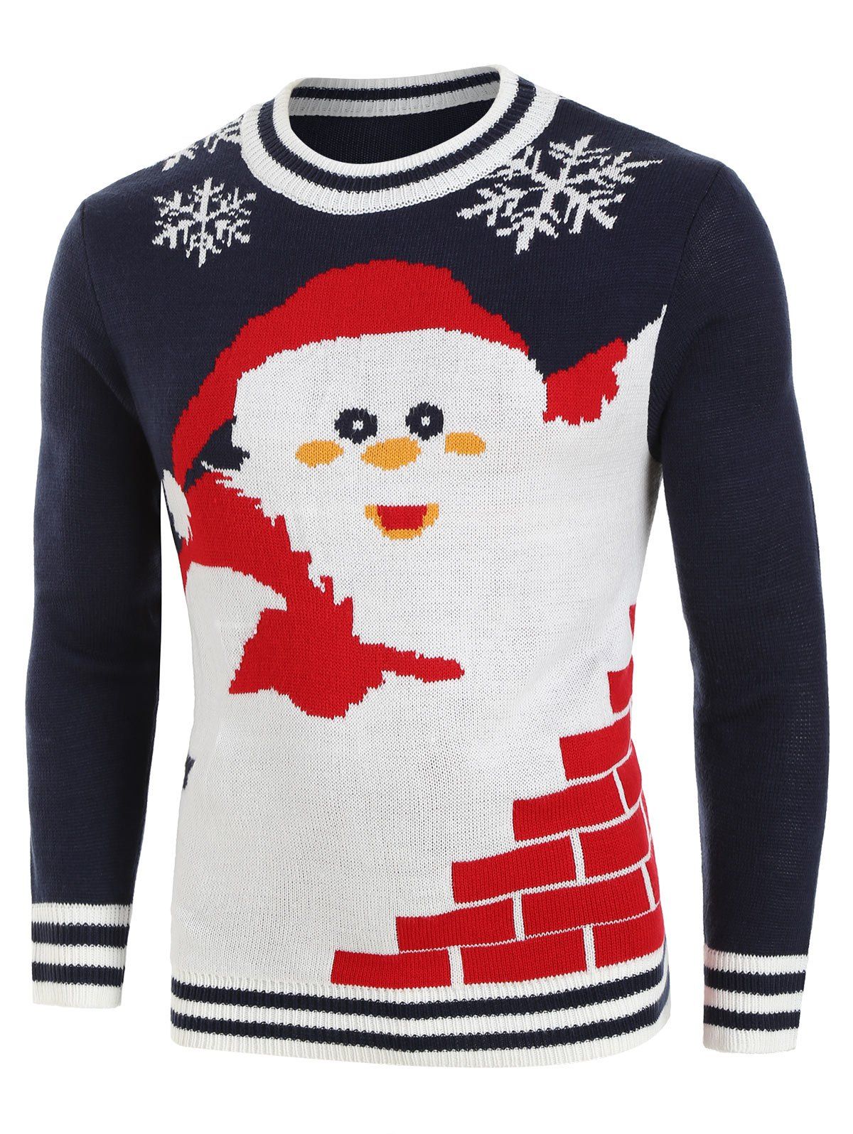 

Santa Claus Pattern Knitted Sweater, Ocean blue