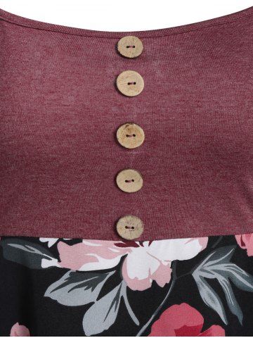 

Square Collar Open Shoulder Marled T Shirt, Red wine