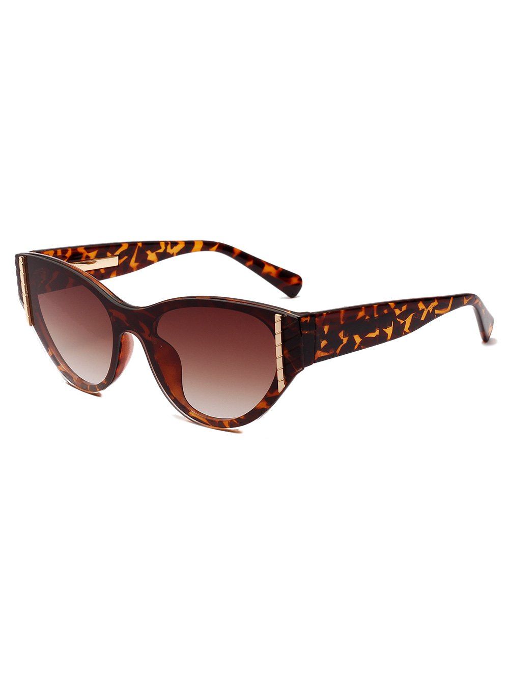 

Geometric Rivet Vintage Catty Eye Sunglasses, Leopard