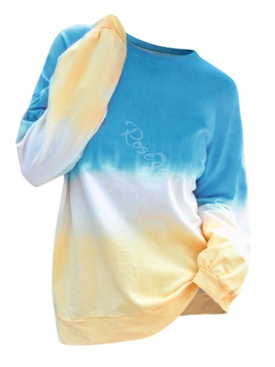 

Plus Size Tie Dye Tee, Deep sky blue