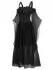 Plus Size Butterfly Sleeve Lace Up Gothic Halloween Dress -  