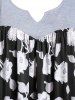 T-shirt Long Tunique à Imprimé Fleuri de Grande Taille - Noir 1X