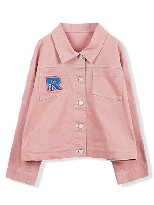 

Pocket Decoration Single Breasted Jacket, Light pink
