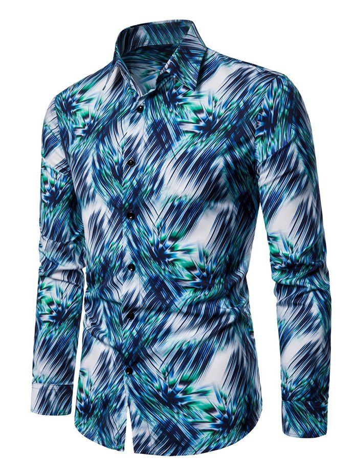 

Casual Printed Long-sleeved Shirt, Multi-f