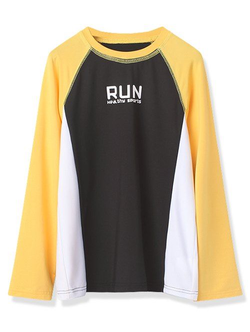 

Boys Run Graphic Color Block Long Sleeve Tee, Mustard