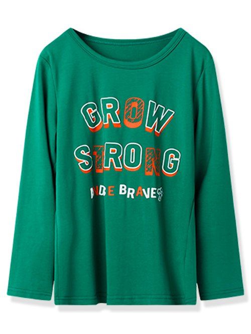 

Kids Grow Strong Graphic Long Sleeve T Shirt, Jungle green
