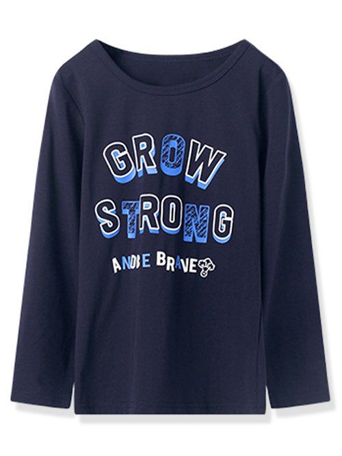 

Kids Grow Strong Graphic Long Sleeve T Shirt, Dark slate blue