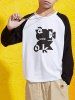 Boys Abstract Letter Graphic Contrast Raglan Sleeve T Shirt -  