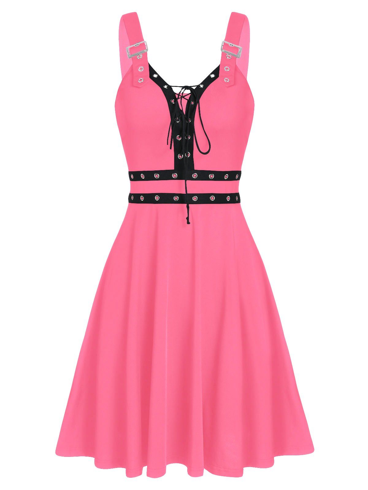 

Sweetheart Collar A Line Rings Gothic Dress, Pink cupcake