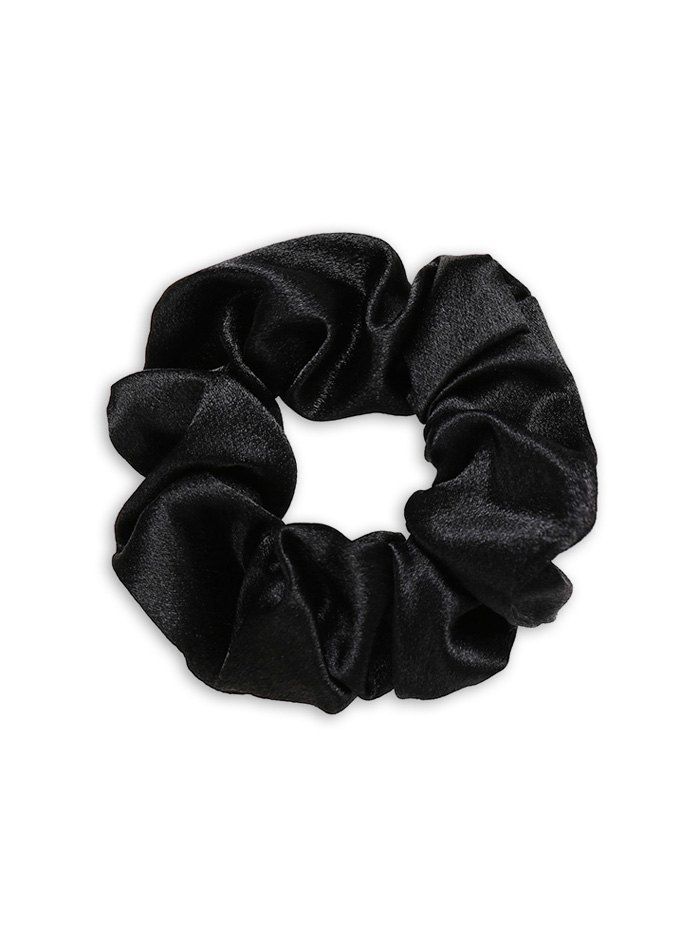 

Solid Satin Brief Elastic Scrunchy, Black