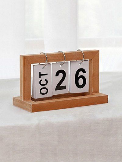 

Desk Decoration Reusable Wooden Frame Flip Calendar, Tiger orange