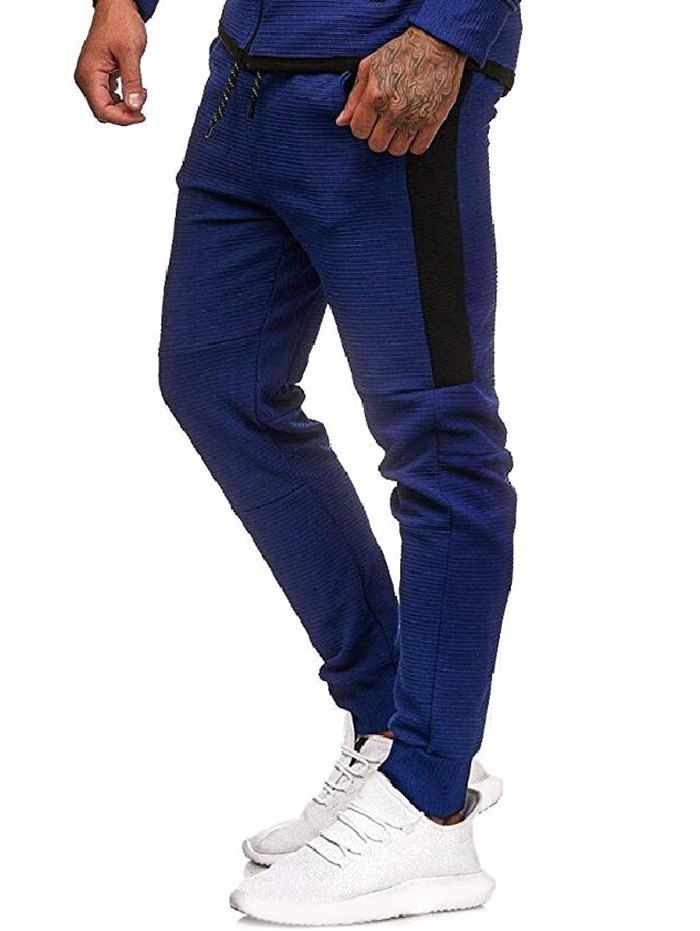 

Contrast Side Leisure Jogger Pants, Blue