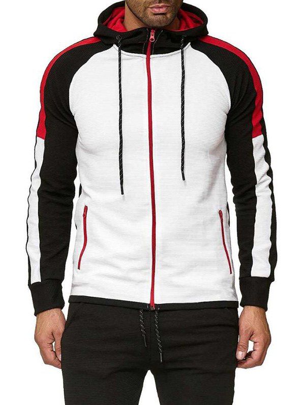 raglan sleeve zip up casual hoodie