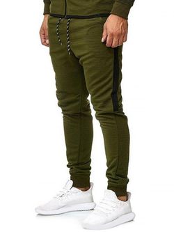 Contrast Side Leisure Jogger Pants - ARMY GREEN - XS