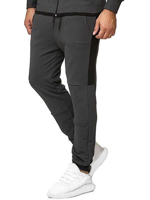 

Contrast Side Leisure Jogger Pants, Dark gray