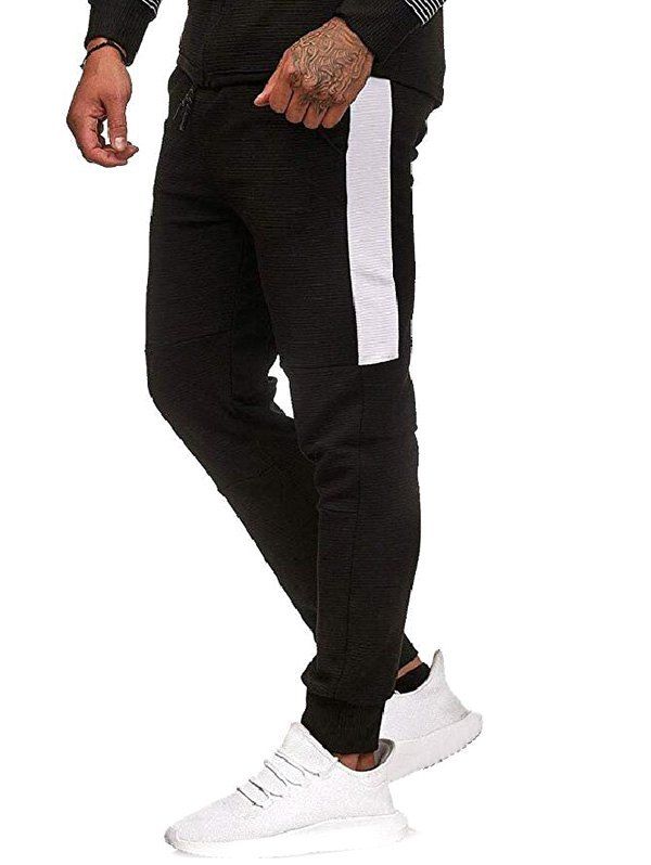

Contrast Side Leisure Jogger Pants, Black