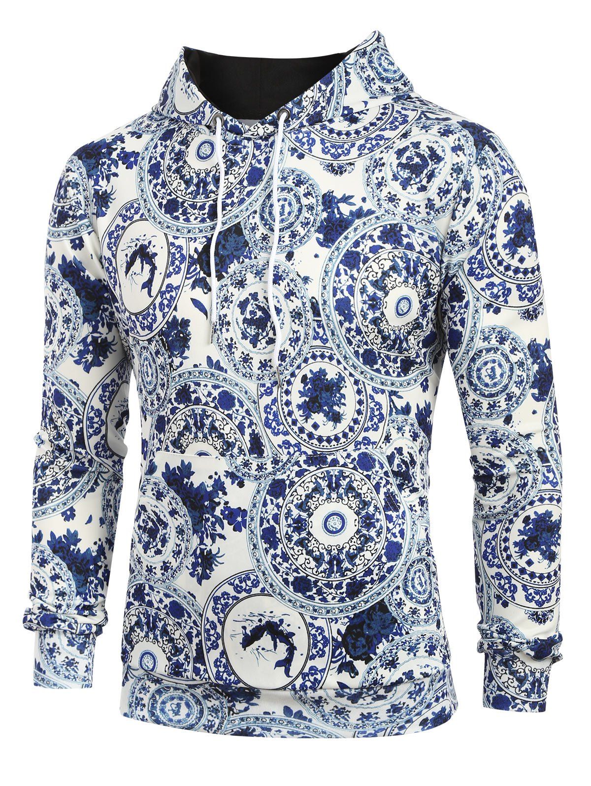 

Floral Porcelain Printed Hoodie, White