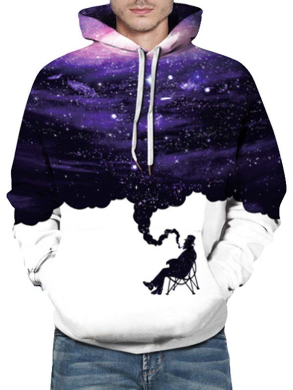 

Galaxy Graphic Print Hoodie, White