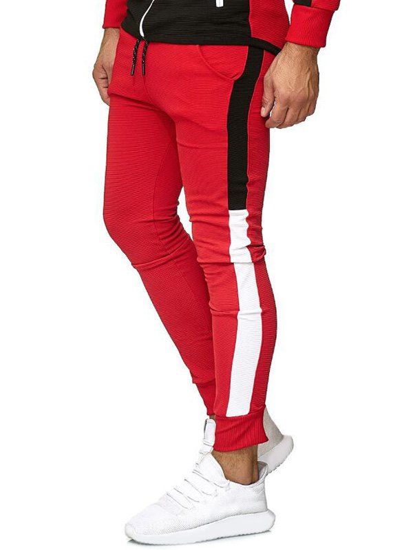 

Color Block Leisure Jogger Pants, Red
