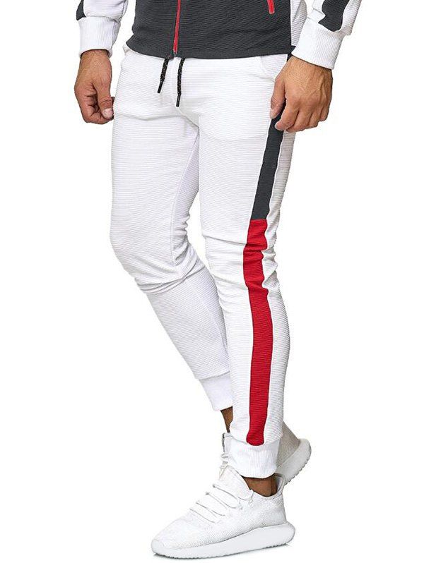 

Color Block Leisure Jogger Pants, White