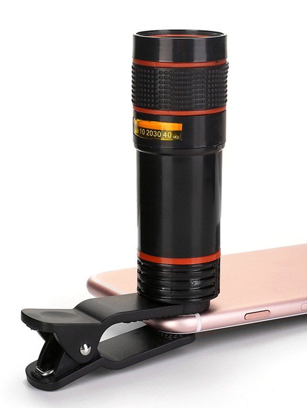 

Universal 12X Clip Telephoto Lens Telescope for Mobile Phone, Black