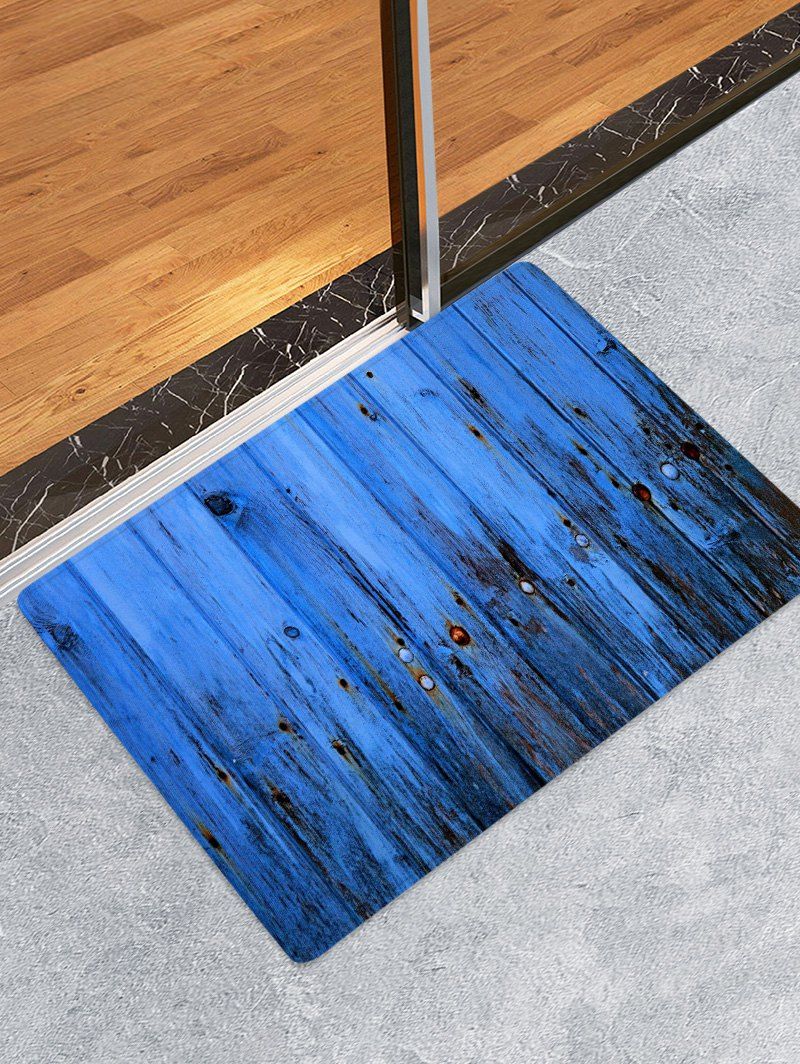 

Wooden Print Floor Mat, Blueberry blue