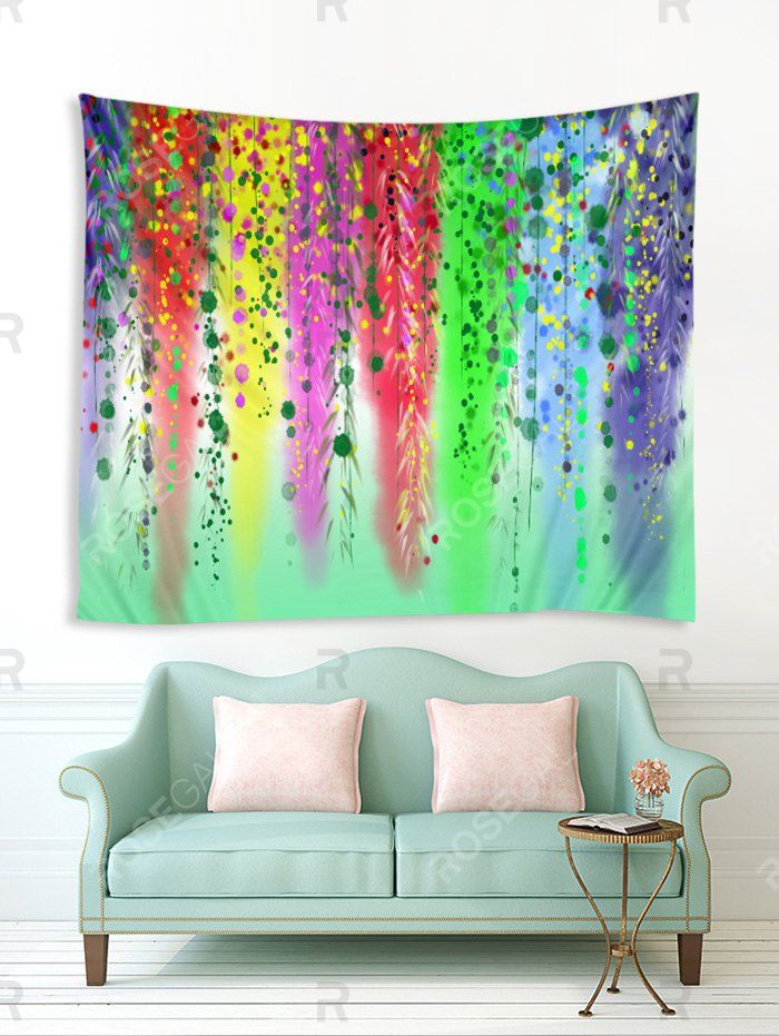 

Colorful Vines Print Tapestry Wall Hanging Art Decoration, Green apple
