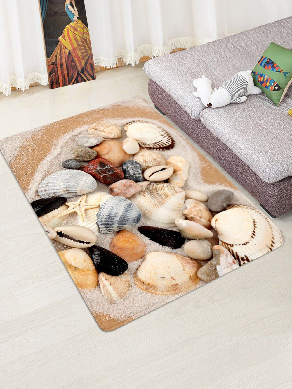 

Beach Shell Printed Floor Mat, Sand