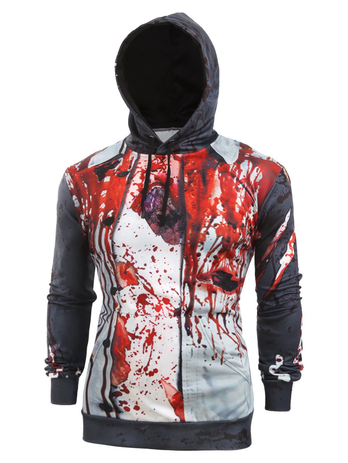 

Halloween Blood Scratch Print Casual Pullover Hoodie, Multi
