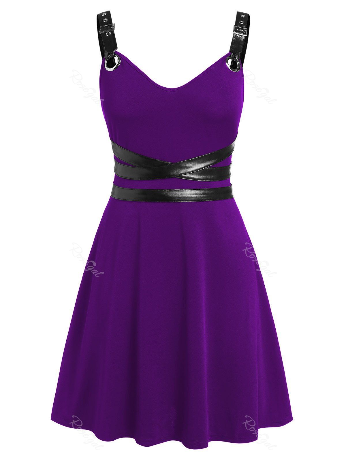 

Plus Size A Line Mini Vintage Sleeveless Dress, Purple iris