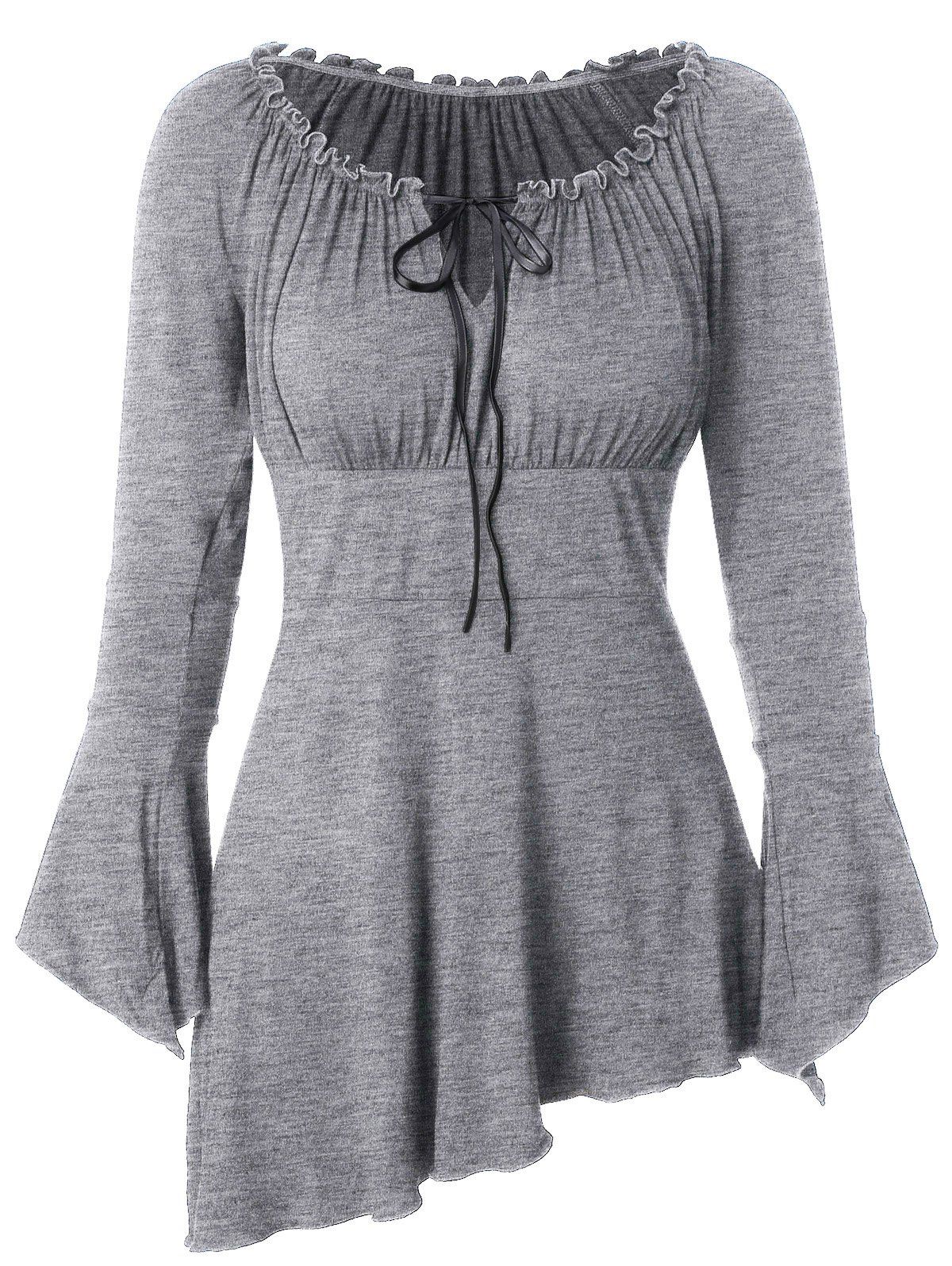 

Cut Out Asymmetrical T Shirt, Battleship gray