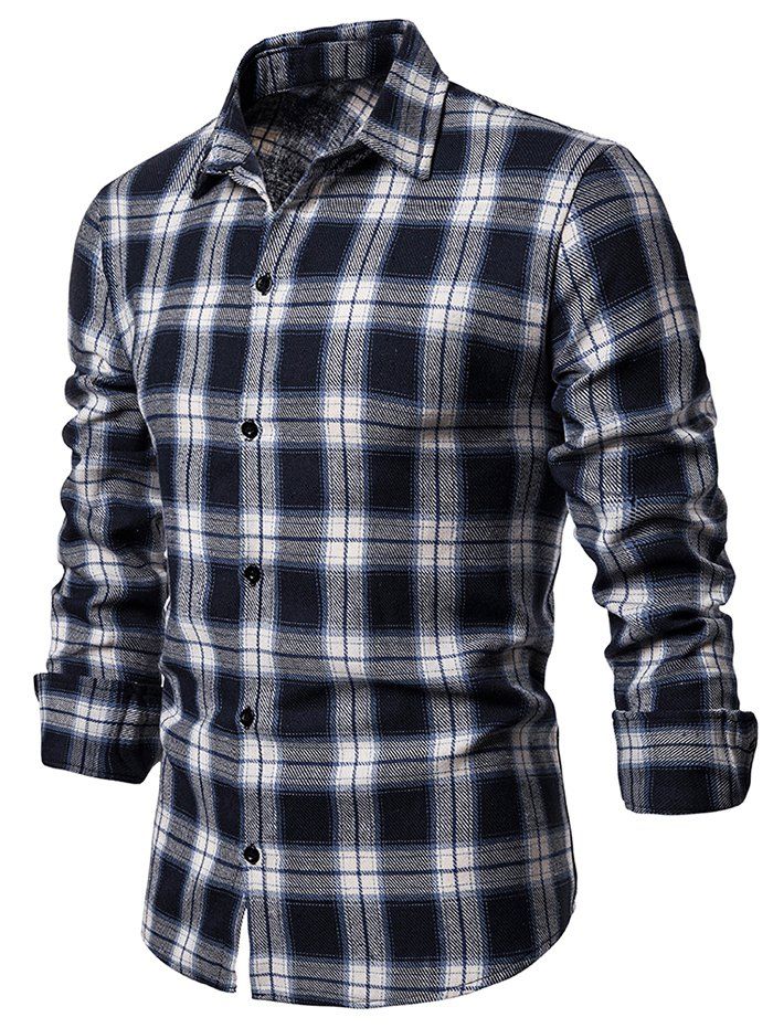 

Leisure Plaid Print Button Up Shirt, Blue