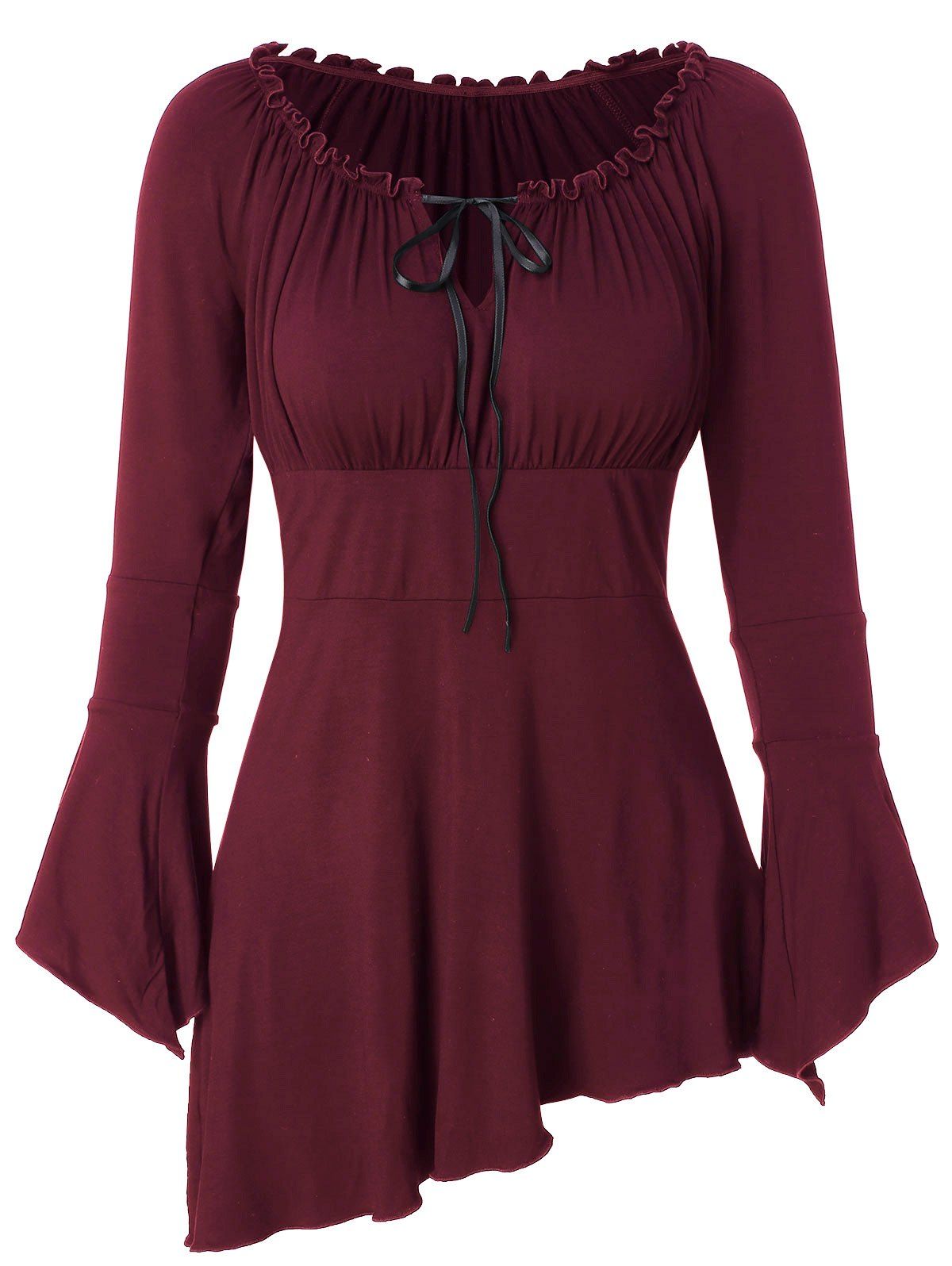 

Cut Out Asymmetrical T Shirt, Red wine