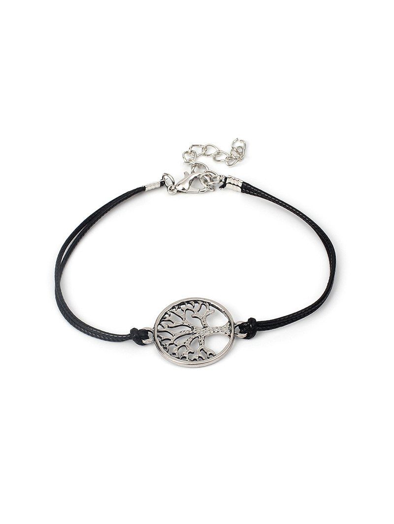 

Tree Print Hollowed Bracelet, Black