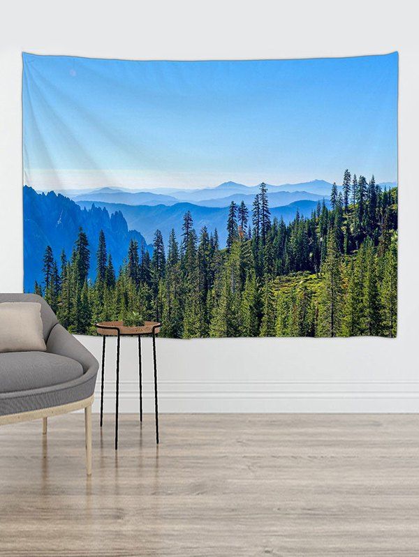 

Forest Mountains Print Tapestry Wall Hanging Art Decoration, Multi-a