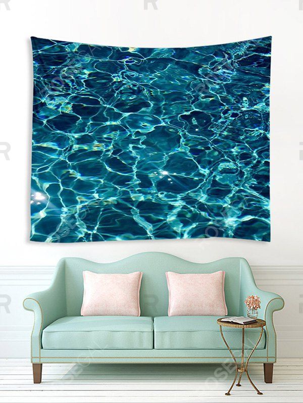 

Ocean Water Ripple Print Tapestry Wall Hanging Art Decoration, Ocean blue