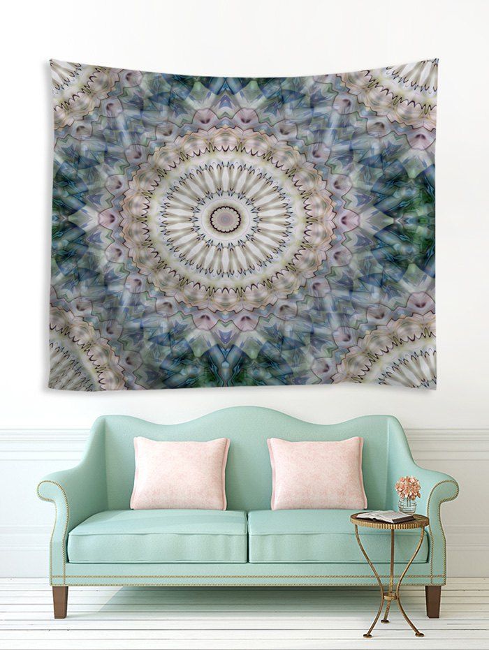 

Kaleidoscope Print Tapestry Wall Hanging Decor, Light gray