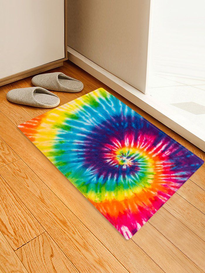 

Non-Slip Quick Dry Spiral Psychedelic Tie Dye Floor Rug, Yellow