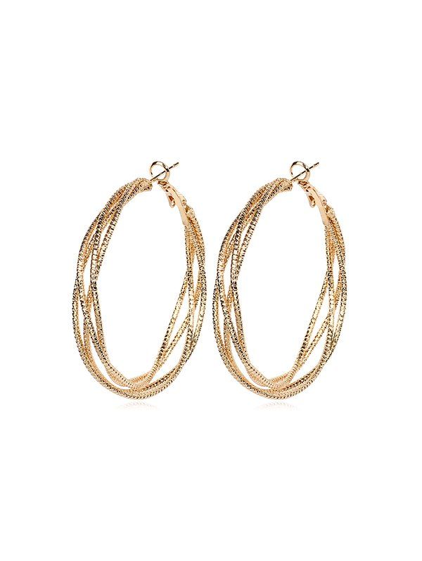 

Chic Circle Design Alloy Earrings, Gold