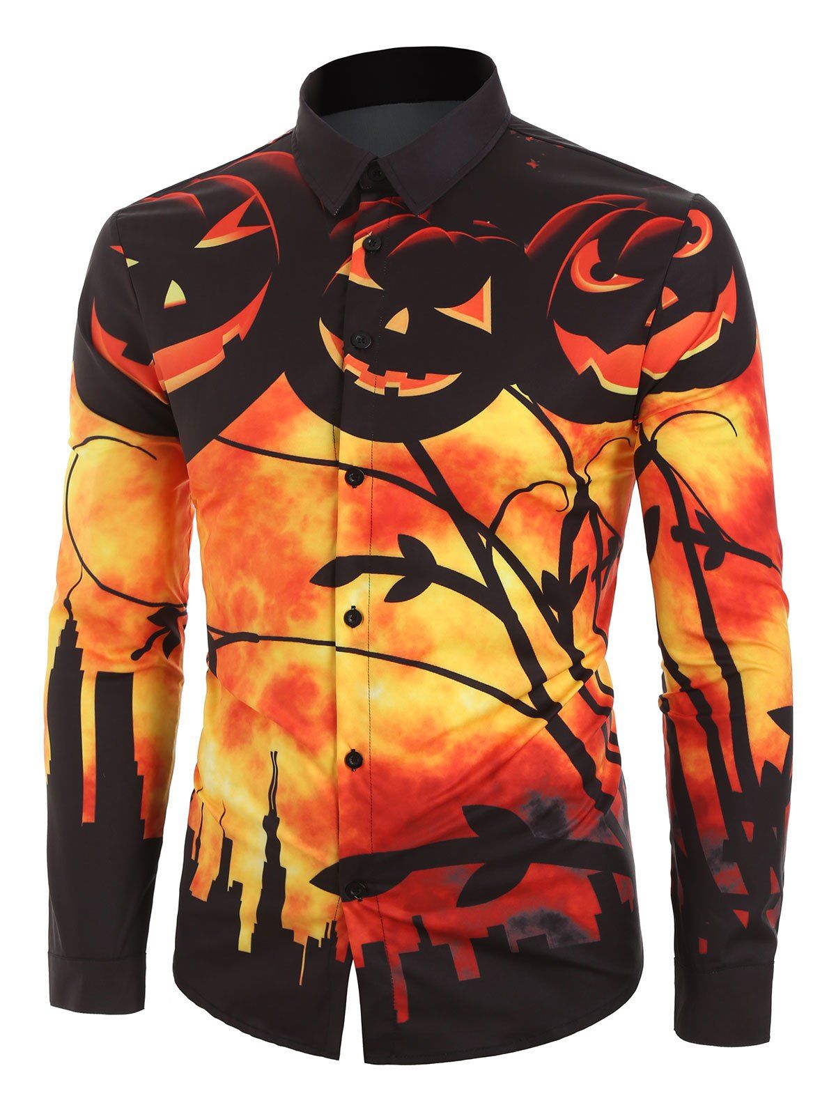 

Halloween Pumpkin Graphic Print Shirt, Halloween orange