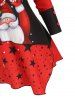 Cowl Neck Santa Claus Mock Buttons Christmas Top -  