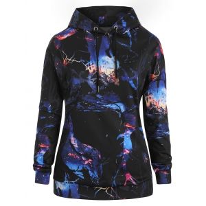 

Plus Size Halloween Printed Pullover Hoodie, Multi a