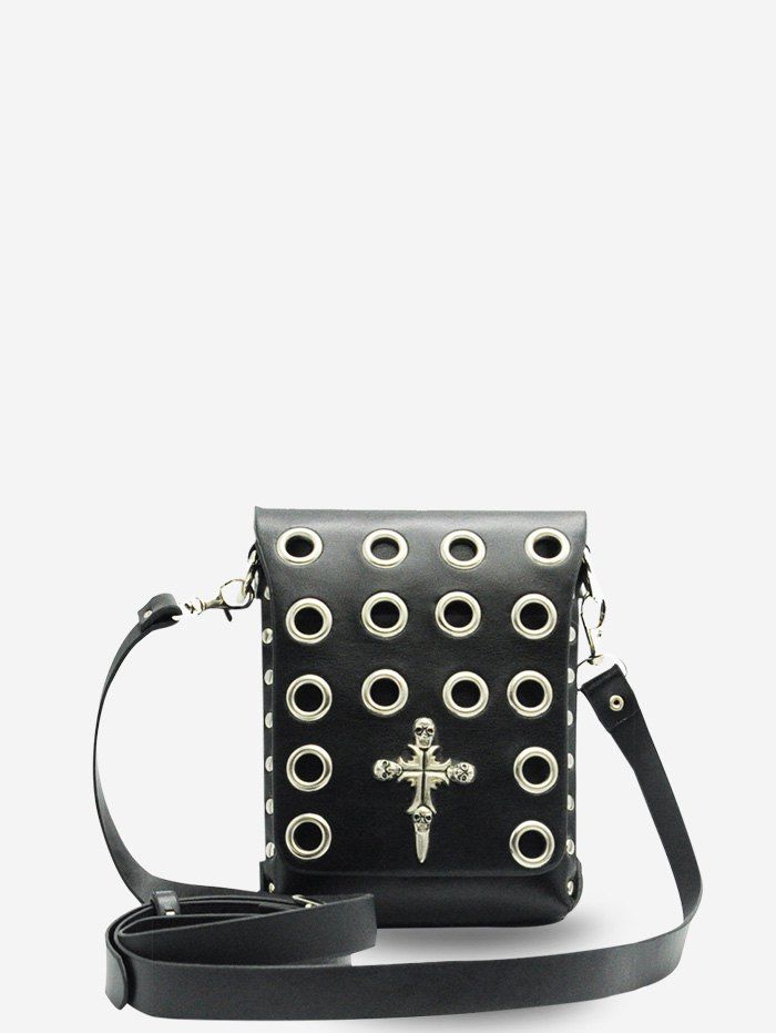

Punk Style Halloween Crossbody Bag, Black