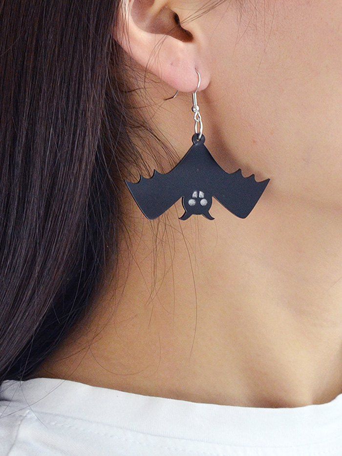 

Halloween Bat Design Drop Earrings, Black